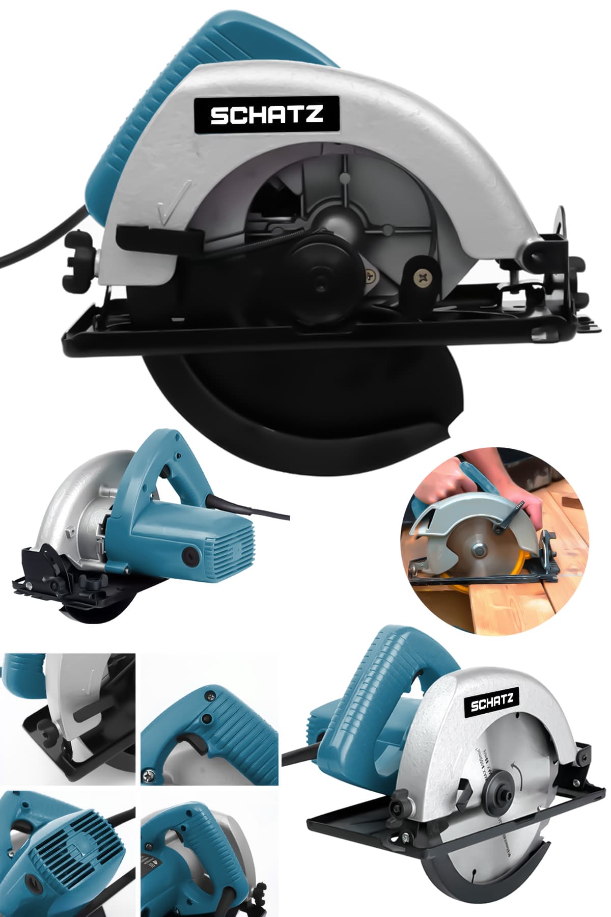 800W Bakır Sargı Sjs Metal Şanzıman Sunta Kesme Daire Testere Makinesi Mavi 180mm