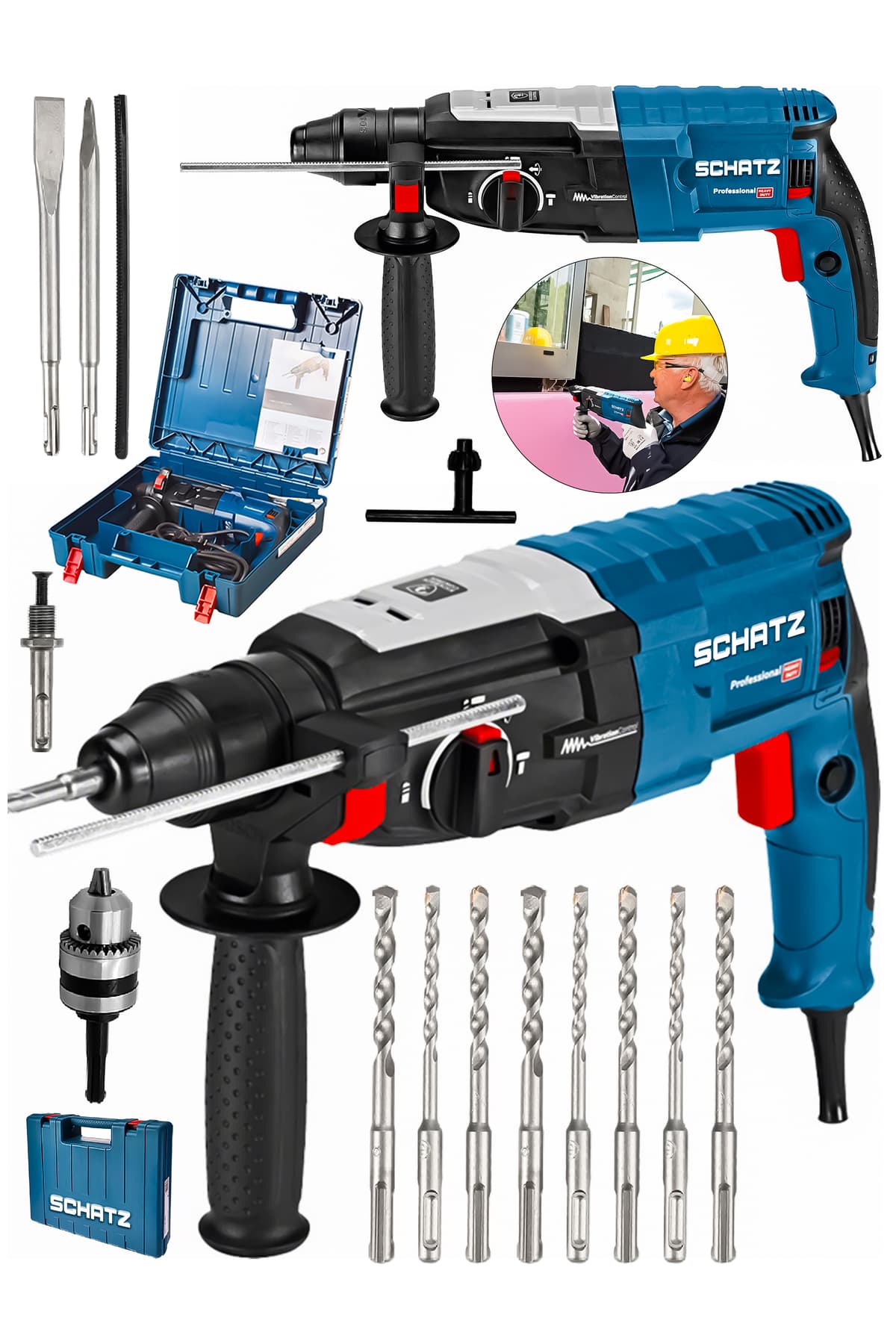 Profesyonel 850W Metal Şanzıman 2-28mm Kırıcı Delici Hilti Elektrikli Darbeli Matkap + 10 Uç