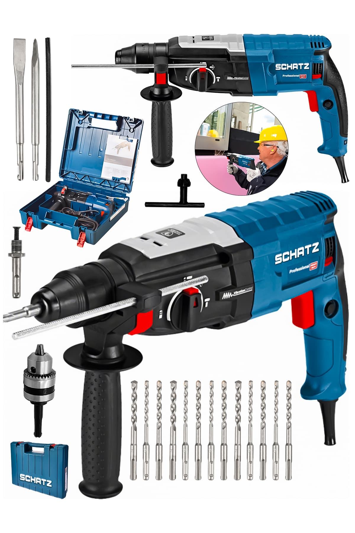 Profesyonel 850W Metal Şanzıman 2-28mm Kırıcı Delici Hilti Elektrikli Darbeli Matkap + 15 Uç