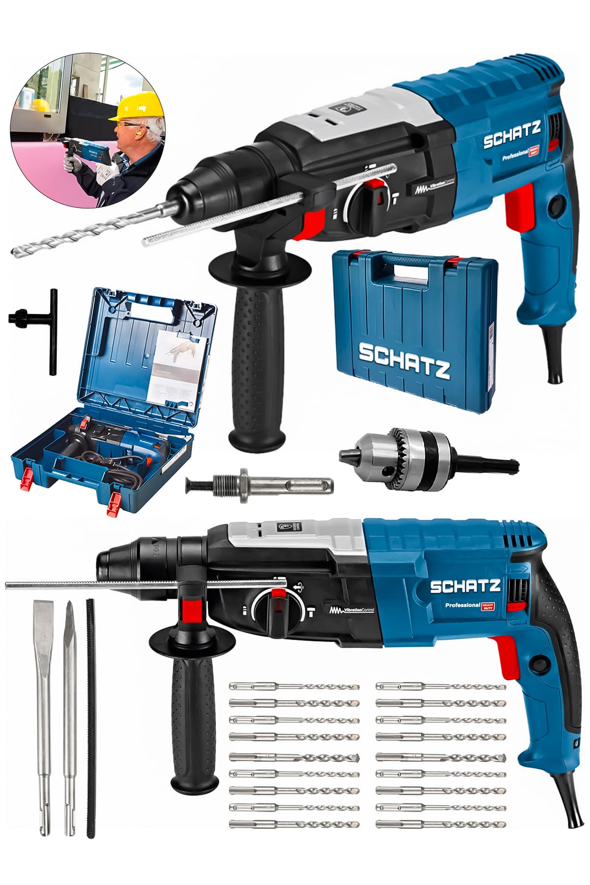 Profesyonel 850W Metal Şanzıman 2-28mm Kırıcı Delici Hilti Elektrikli Darbeli Matkap + 20 Uç