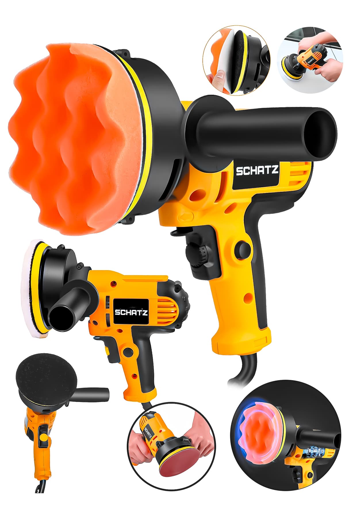 450w Elektrikli 125 mm Dikey Polisaj Zımpara Makinesi Sarı S02125