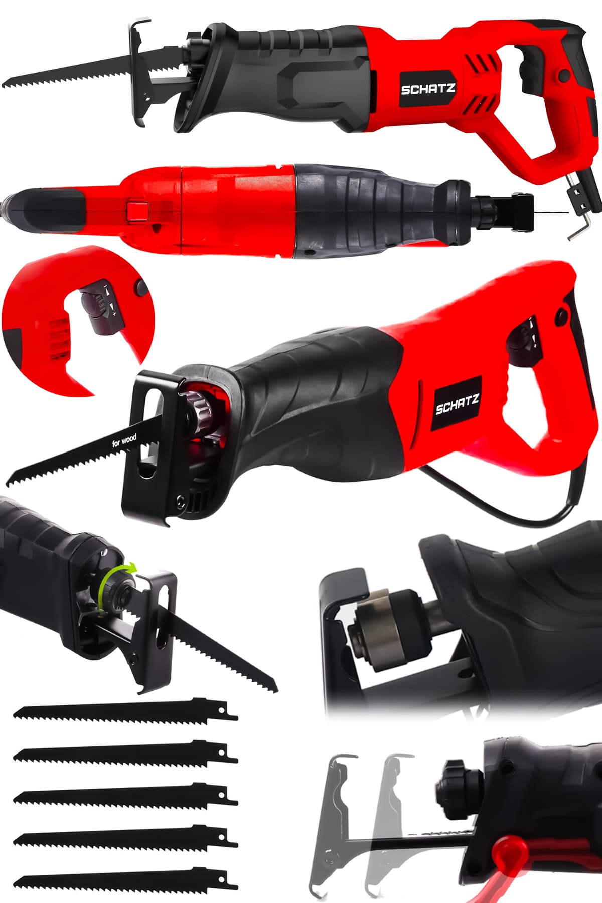 750w Bakır Sargılı Devir Ayarlı Tilki Kuyruğu Testere Makinesi SC5454K