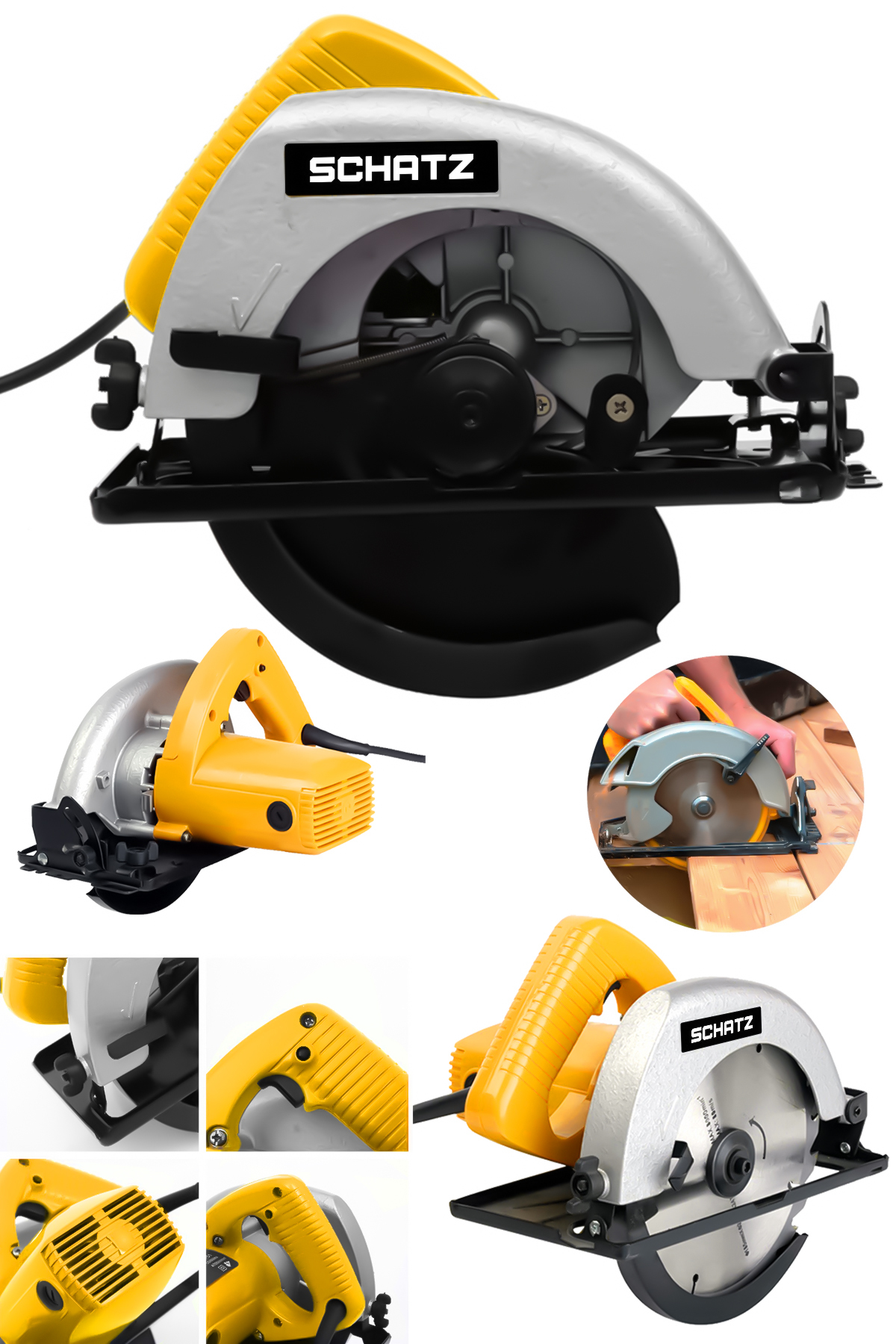 800W Bakır Sargı Sjs Metal Şanzıman Sunta Kesme Daire Testere Makinesi Sarı 180mm ürün görseli
