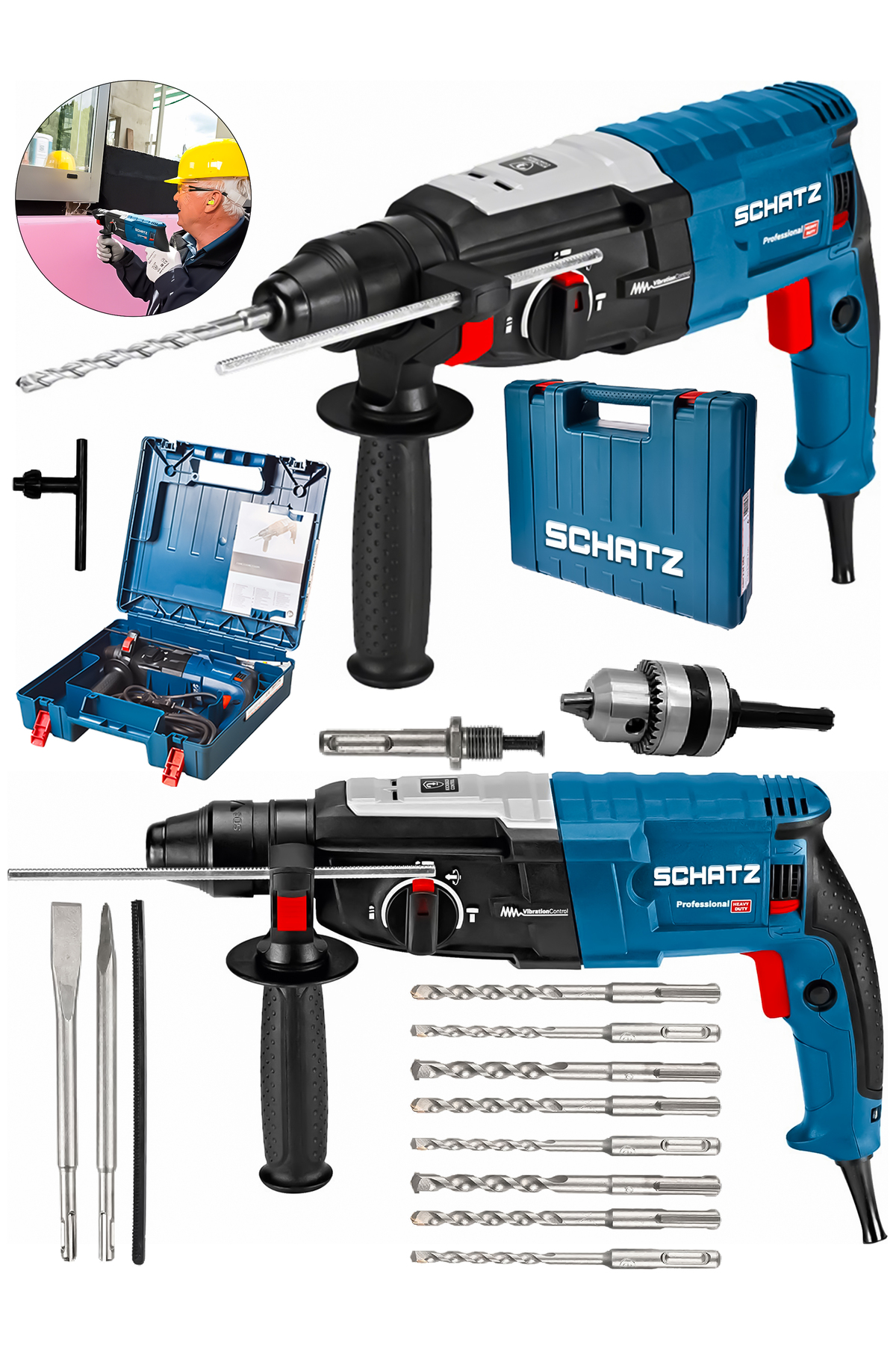 Profesyonel 850W Metal Şanzıman 2-28mm Kırıcı Delici Hilti Elektrikli Darbeli Matkap + 10 Uç - 2. görünüm
