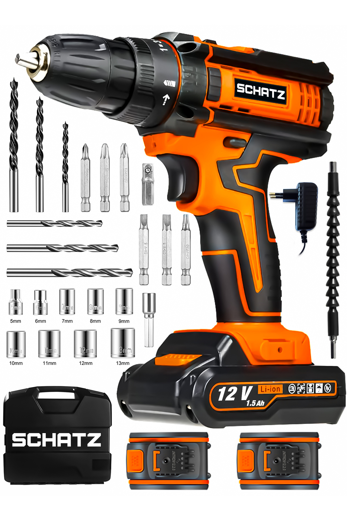 12v Darbeli Li-ion Çift Akülü Bakır Sargılı Şarjlı Vidalama Matkap 24 Parça Setli T320i487 ürün görseli