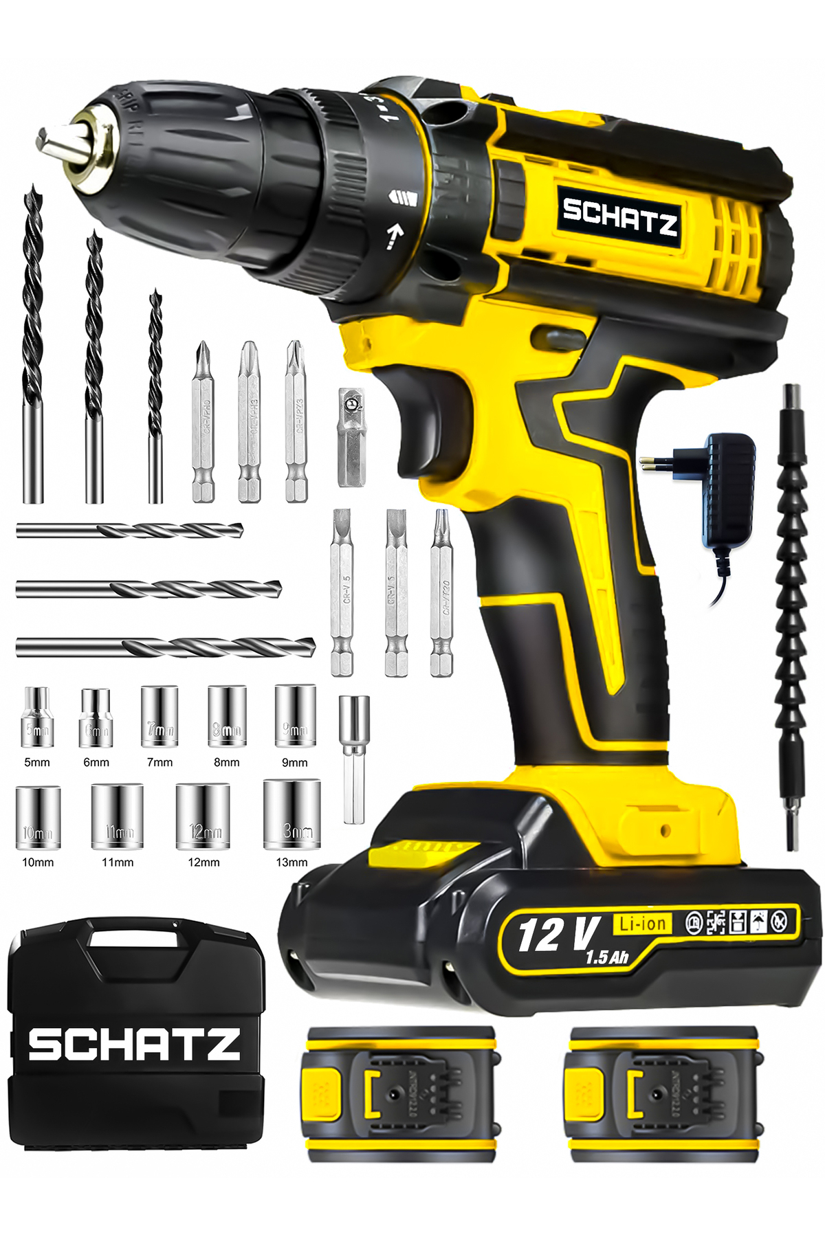 12v Darbeli Li-ion Çift Akülü Bakır Sargılı Şarjlı Vidalama Matkap 24 Parça Setli S320i488 ürün görseli