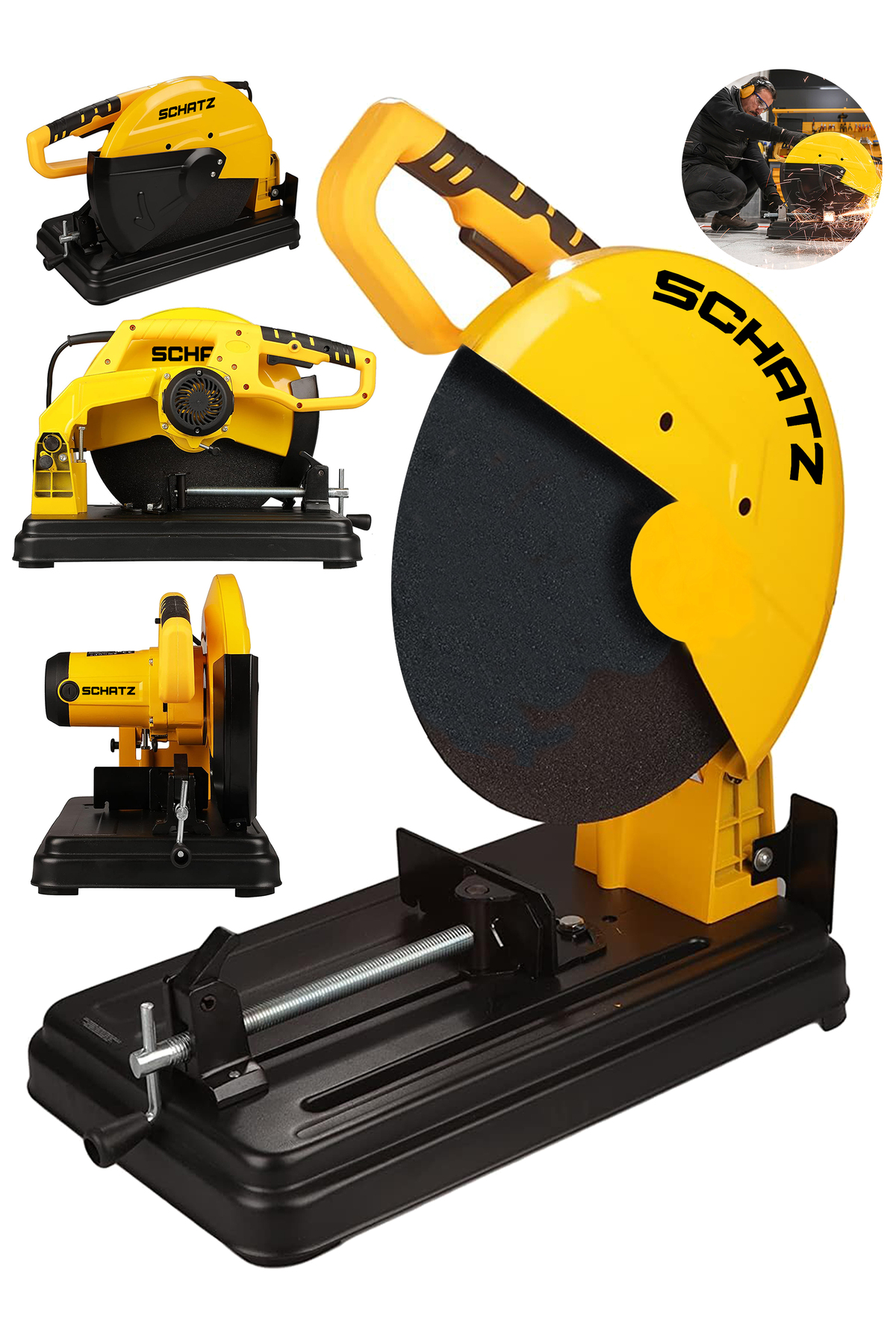 2000W Bakır Sargılı Metal Şanzıman 355 Mm Profil Metal Kesme Makinesi Sarı ürün görseli