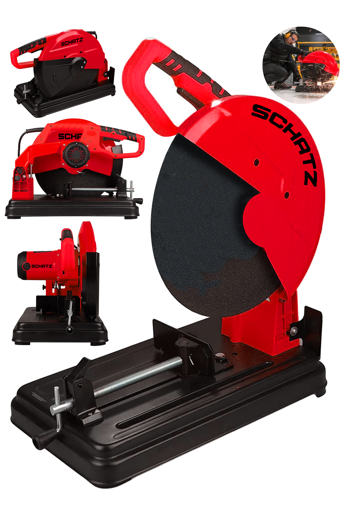 2000W Bakır Sargılı Metal Şanzıman 355 Mm Profil Metal Kesme Makinesi Kırmızı ürün görseli
